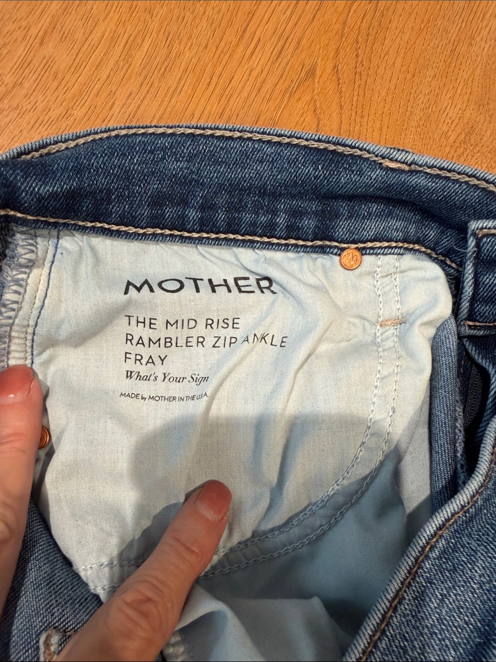 MOTHER Mid Rise Rambler Zip Ankle Fray Jeans - medium blue